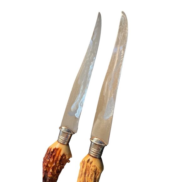 Vtg Anton Wingen Jr. Rostfrei Germany Set of 5 Kitchen Knives Stag Handle - Picture 3 of 4